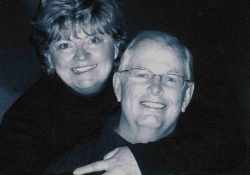 Black and white photo of the artist, Steve Smith, and his wife, Karen Smith